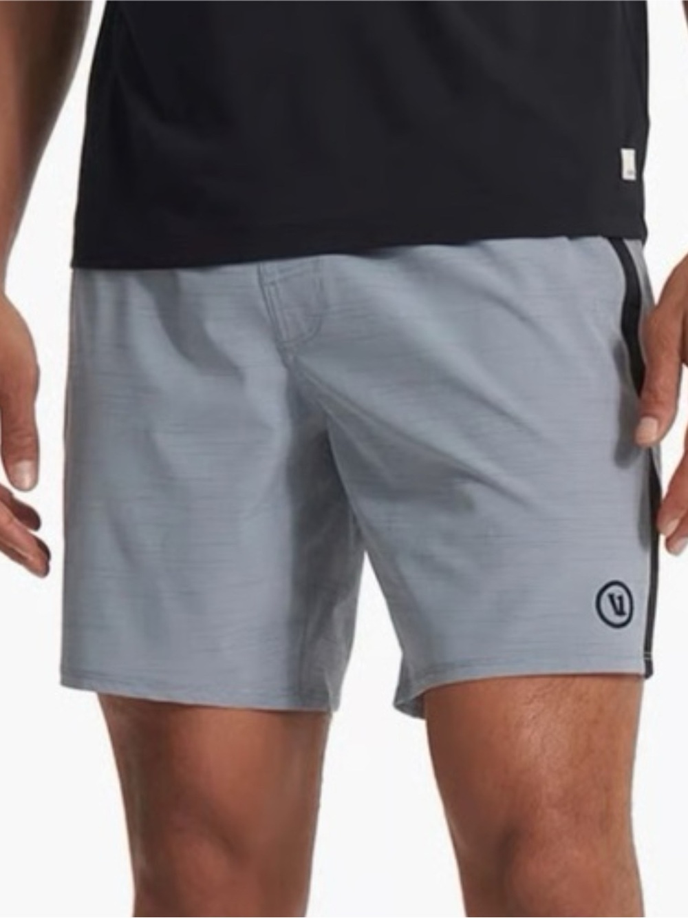 Vuori Men’s Peak Athletic Shorts SZ Large Workout Gorpcore Outdoor Fitness Grey